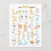 Carte Postale Faire-part Alphabet Animal ABC Mets animaux (Devant)
