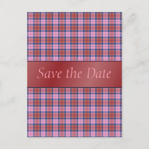 Carte Postale Faire-part Ambrosia Plaid Personnalisable Enregistrer La Date