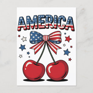 Carte Postale Faire-part American Coquette Bow Cherche esthétique USA Drape