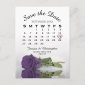 Carte Postale Faire-part Amethyst Purple Rose Calendrier Enregistrer la dat (Devant)