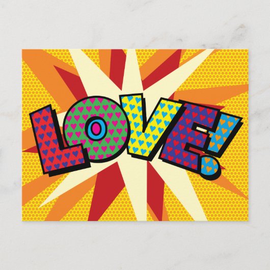 Carte Postale Faire-part AMORER Votre Message Voix Bubble Fun Retro (Devant)