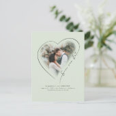 Carte Postale Faire-part Amour cœur élégant minimal sauvegarde la date phot (Debout devant)