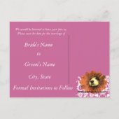 Carte Postale Faire-part Amour de chiot sortant d'une fleur (Dos)