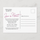 Carte Postale Faire-part Amour de mariage patient reporté photo simple (Dos)