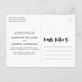 Carte Postale Faire-part Amour de script de pinceau gras Report patient (Dos)