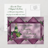 Carte Postale Faire-part Amour du Vin Sauvegarder la Date (Devant / Derrière)