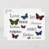 Carte Postale Faire-part Amour Écriture Papillon Annonce de Date de Mariage (Devant / Derrière)