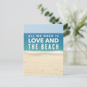 Carte Postale Faire-part Amour et la Plage Mariage sur la Côte Save the Dat