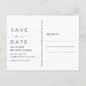 Carte Postale Faire-part Amour et la Plage Mariage sur la Côte Save the Dat (Dos)