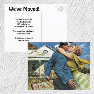 Carte Postale Faire-part Amour et romance vintage, changement d'adresse
