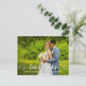 Carte Postale Faire-part Amour & Remerciements Typographie de mariage Roses (Debout devant)