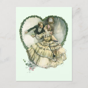 Carte Postale Faire-part Amour Vintage, Romantique Noël Enregistrer la Date