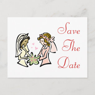 Carte Postale Faire-part Amoureuses lesbiennes interraciales