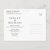 Carte Postale Faire-part AMPERSAND FLORAL Blush Mariage Engagement (Dos)