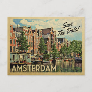 Carte Postale Faire-part Amsterdam Sauvez La Date Pays-Bas Holland