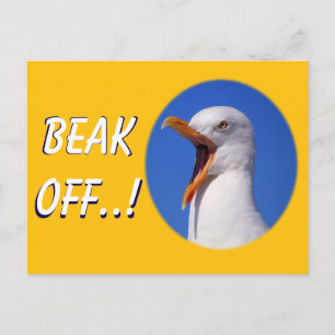 Carte Postale Faire-part Amusant 60e anniversaire Seagull Beak Off Joke