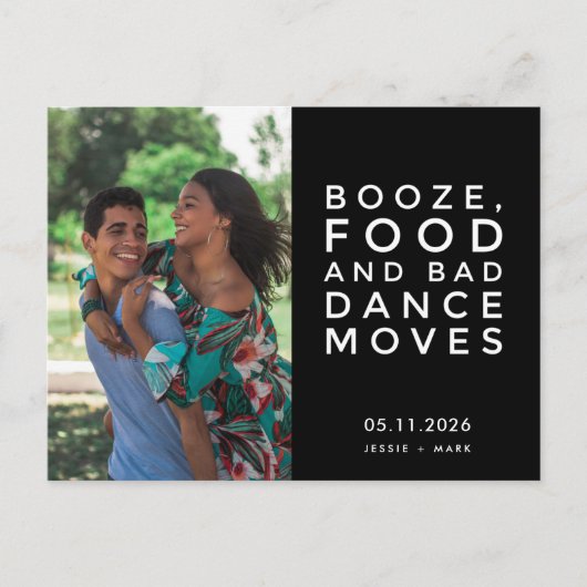 Carte Postale Faire-part Amusant budget photo mariage Enregistrer la date (Devant)