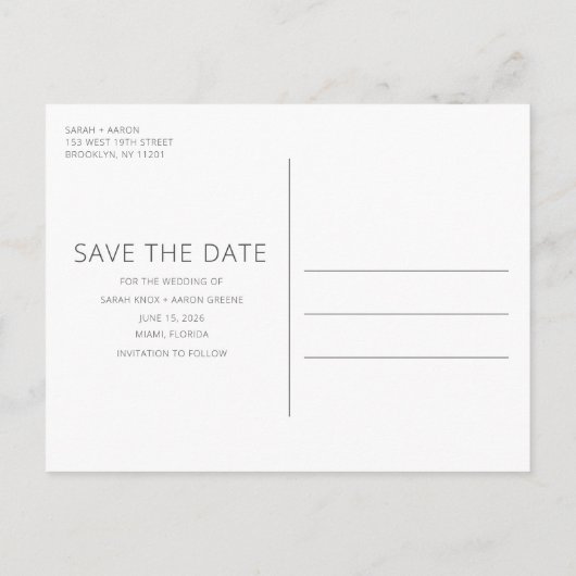 Carte Postale Faire-part Amusant budget photo mariage Enregistrer la date (Dos)