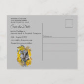 Carte Postale Faire-part Amusant Expressif en feuille plante Jaune et Gris (Dos)