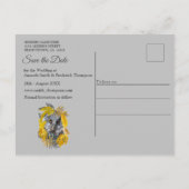 Carte Postale Faire-part Amusant expressif en feuilles de plante jaunes et (Dos)