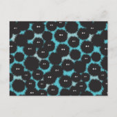 Carte Postale Faire-part Amusant monstres noirs moelleux (Devant)