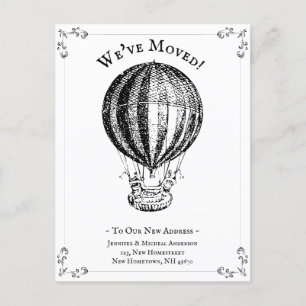 Carte Postale Faire-part Amusant, nous avons déplacé le ballon à air chaud
