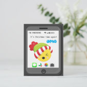 Carte Postale Faire-part Amusant thème Emoji Joyeux voeux de Noël (Debout devant)