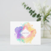 Carte Postale Faire-part Amusement à l'aquarelle RSPV (Debout devant)