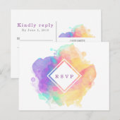 Carte Postale Faire-part Amusement Aquarelle RSPV (Devant / Derrière)