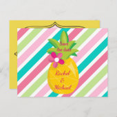 Carte Postale Faire-part Ananas Enregistrer la date (Devant / Derrière)