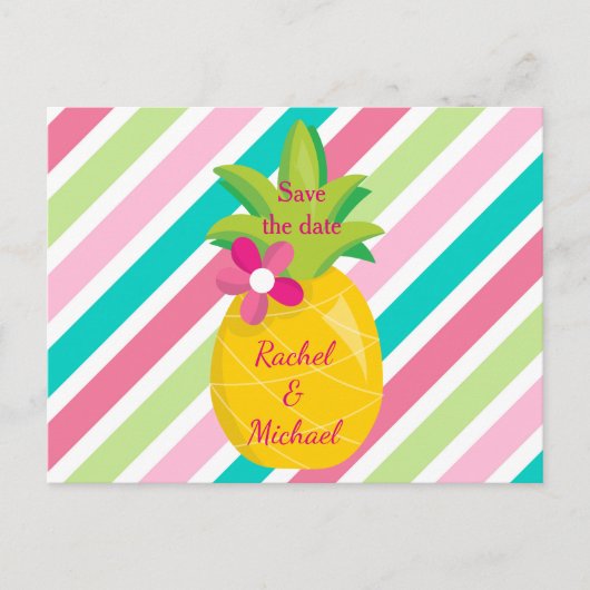 Carte Postale Faire-part Ananas Enregistrer la date (Devant)