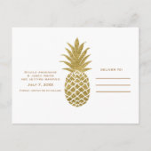 Carte Postale Faire-part Ananas Or Blanc moderne Tropical Enregistrer la da (Dos)