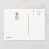 Carte Postale Faire-part Ananas rose d'or mariage tropical enregistrer la d (Dos)