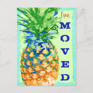 Carte Postale Faire-part Ananas Tropical Je Déménage Nouvelle Adresse Démén