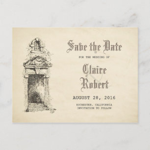 Carte Postale Faire-part Ancien conte de fées vintage save the date