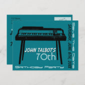 Carte Postale Faire-part Ancien orgue 70e anniversaire fête Enregistrer la (Devant / Derrière)