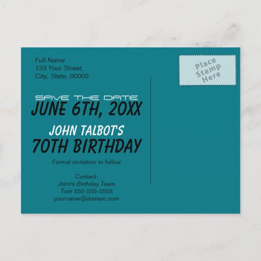 Carte Postale Faire-part Ancien orgue 70e anniversaire fête Enregistrer la (Dos)