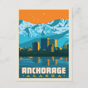 Carte Postale Faire-part Ancrage, Alaska   Save the date