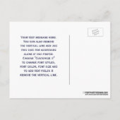 Carte Postale Faire-part Ancre Bleue Argent Blanc Cercle Marine Monogramme  (Dos)