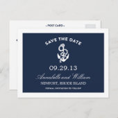 CARTE POSTALE FAIRE-PART ANCRE NAUTIQUE | CARTON D'INVITATION SAVE THE DATE (Devant / Derrière)