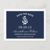 CARTE POSTALE FAIRE-PART ANCRE NAUTIQUE | CARTON D'INVITATION SAVE THE DATE (Devant)