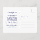 Carte Postale Faire-part Ancre nautique Mariage bleu Enregistrer la date (Dos)