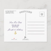 Carte Postale Faire-part Ancre Nautique Photo Mariage Enregistrer la date (Dos)