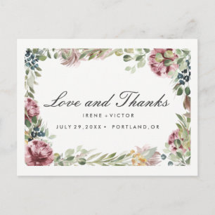 Carte Postale Faire-part Anemone Blush Floral Chic Post MARIAGE merci