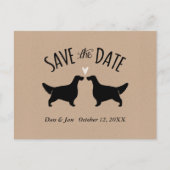 Carte Postale Faire-part Anglais Setter Silhouettes Mariage Enregistrer la  (Devant)