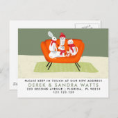 Carte Postale Faire-part Animaux Adorables Nous Avons Déménagé, Chiens, cha (Devant / Derrière)