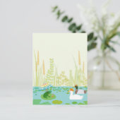 Carte Postale Faire-part Animaux de lac d'été en forêt Vacances Fête  (Debout devant)