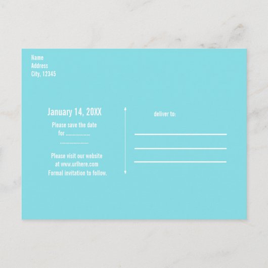 Carte Postale Faire-part Animaux de mer Plage Aquarelle Élégant Enregistrer (Dos)