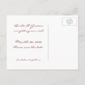 Carte Postale Faire-part Anneaux et coeurs mariages Enregistrer la date Car (Dos)