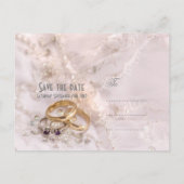 Carte Postale Faire-part Anneaux romantiques modernes mariage enregistrer l (Dos)